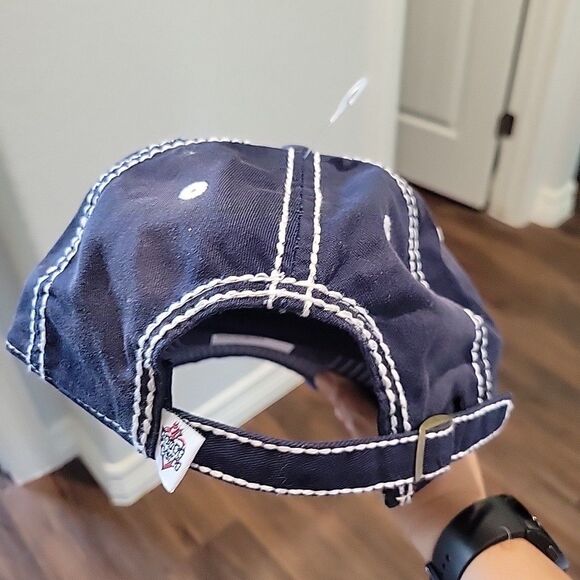 House of Blues Script Logo Hat Blue Ball Cap Weathered Style Strapback - Picture 3 of 8